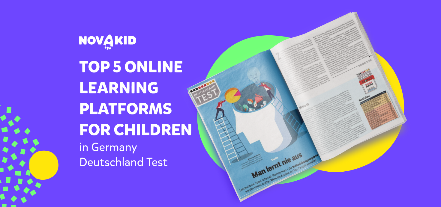 Novakid in Deutschland auf der Liste der Top 5 Online-Lernplattformen für Kinder